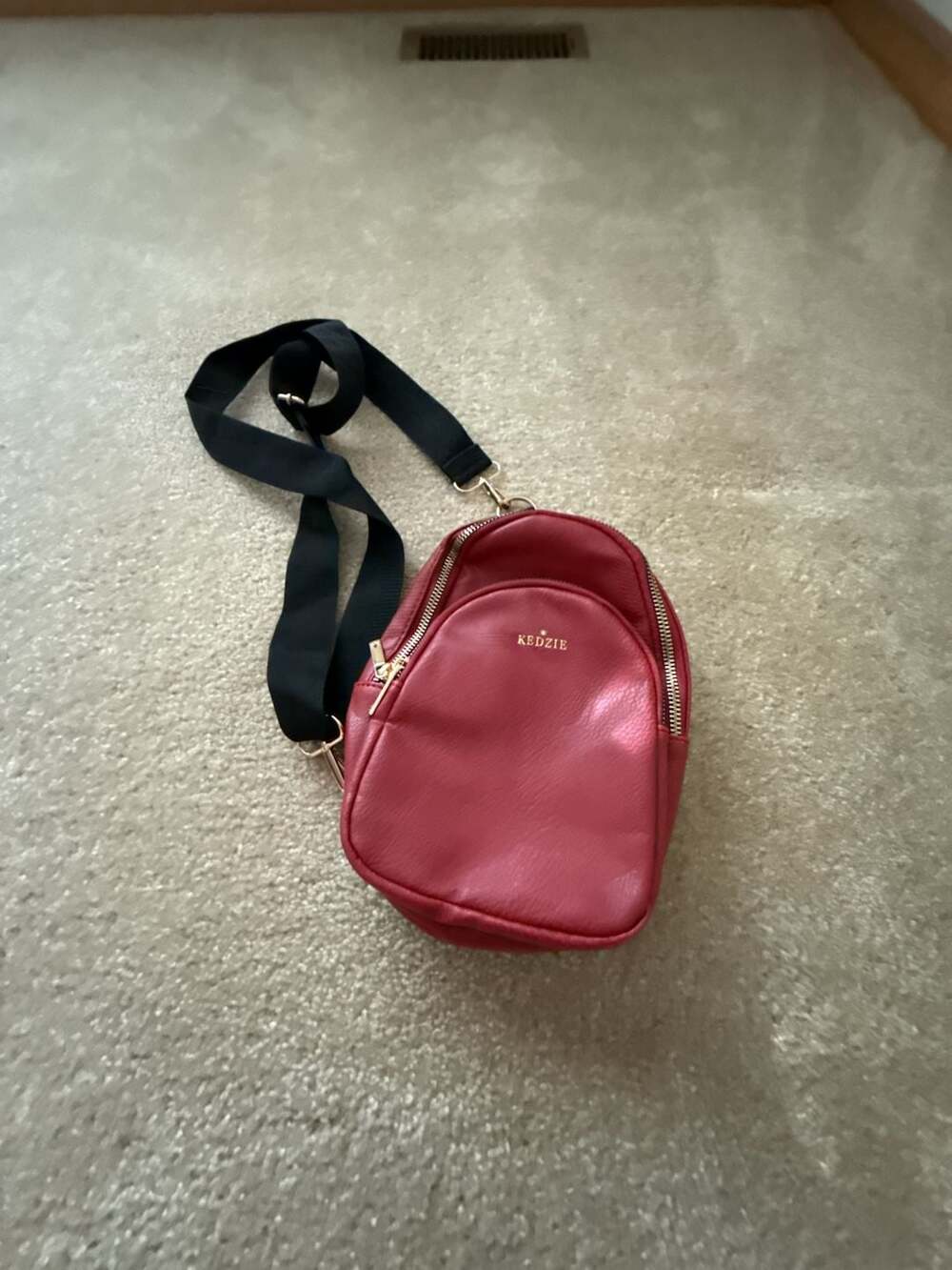 Kedzie Sunset Sling Bag Red Vegan Leather Crossbody
